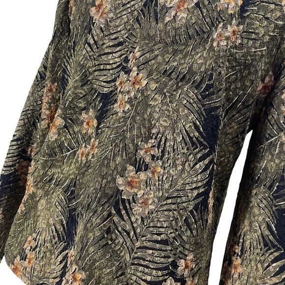 Vintage 90s MSK Women's Floral Open Cardigan Crepe Topper Evening Jacket  Medium - Picture 9 of 13